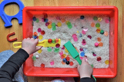 Let's Talk Speech and Language: Summer Sensory Bin: Kinetic Sand