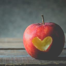 apple with a heart